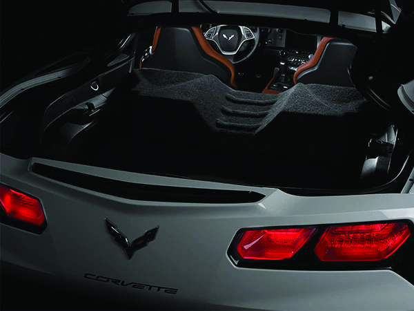 JL Audio Stealthbox back of Corvette